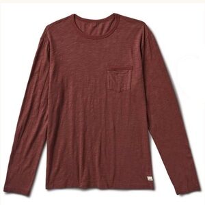 Vuori Long Sleeve Rise Tee Ruby Sz XXL Athleisure Athletic Casual Maroon
